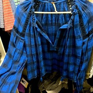 Free people plaid shift top worn once like new